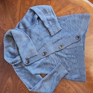 TWIK Assymetrical cowl neck button up sweater